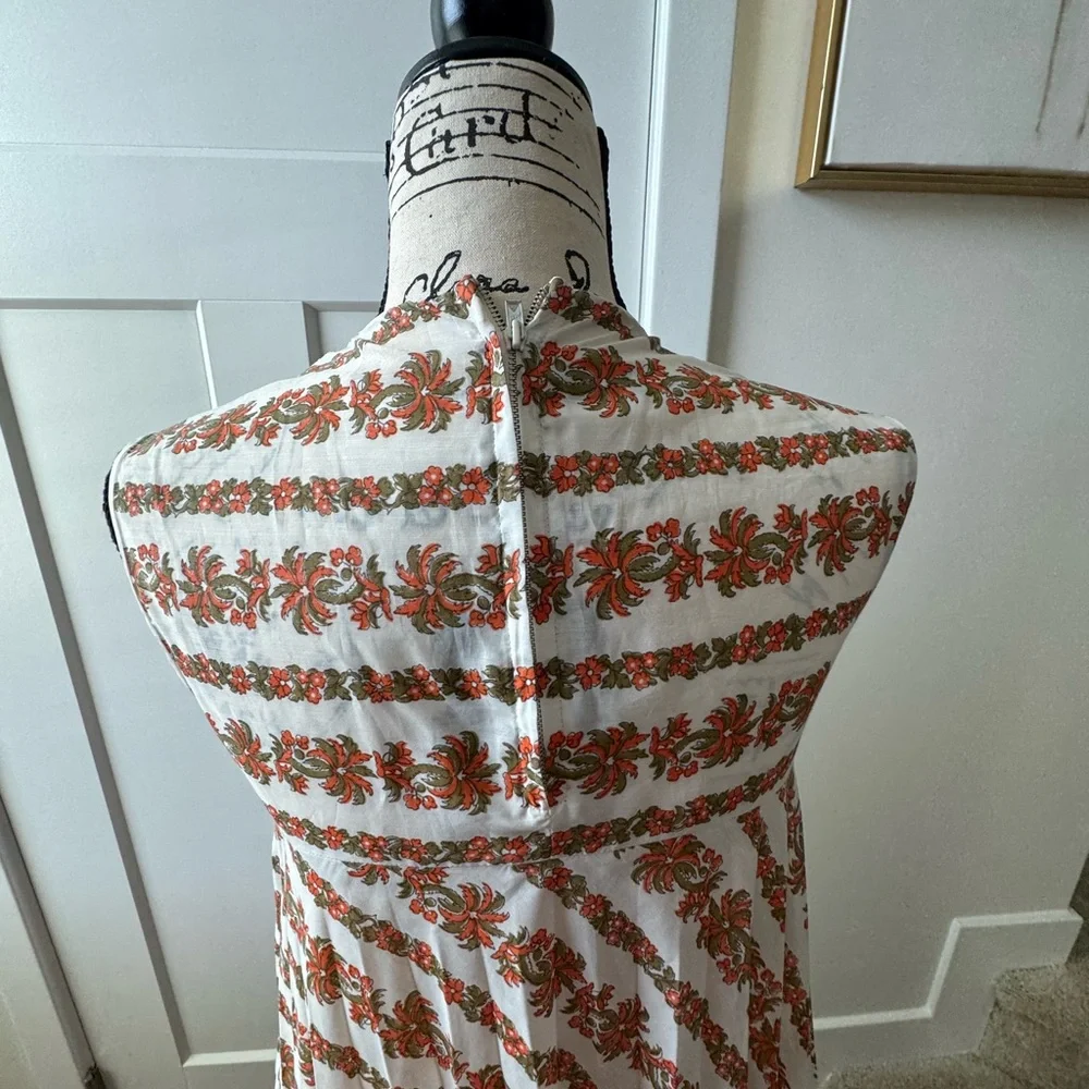 Rare Vintage 1960s Indian Cotton Block Print Folk Dress - Purchased in Paris - Picture 9 of 9